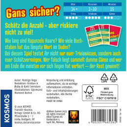 Gans sicher? - Schätzspiel - Partyspiel - Gesellschaftsspiel