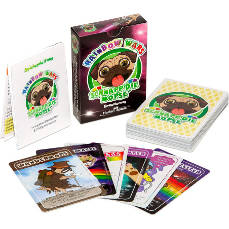 Rainbow Wars Erweiterung - Schnapp die Möpse - Kartenspiel - Party