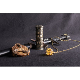 Würfelturm Metall mit Drehmechanik – antikgoldfarben
