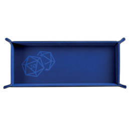 Würfelschale Blau für 20 Würfel – 20 x 40 cm – Kunstleder & Samt