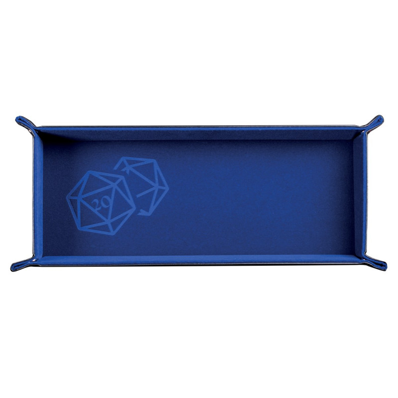 Würfelschale Blau für 20 Würfel – 20 x 40 cm – Kunstleder & Samt