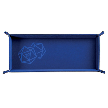 Würfelschale Blau für 20 Würfel – 20 x 40 cm – Kunstleder & Samt