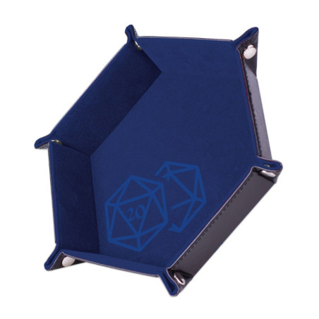 Würfelschale W20 Dunkelblau – 19 x 19 cm – Kunstleder & Samt