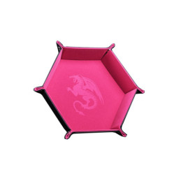 Würfelschale Pinker Drache – 19 x 19 cm – Kunstleder & Samt