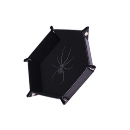 Würfelschale Schwarze Spinne – 19 x 19 cm – Kunstleder & Samt