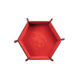Würfelschale Drache Rot – 19 x 19 cm – Kunstleder & Samt