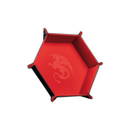 Würfelschale Drache Rot – 19 x 19 cm – Kunstleder & Samt