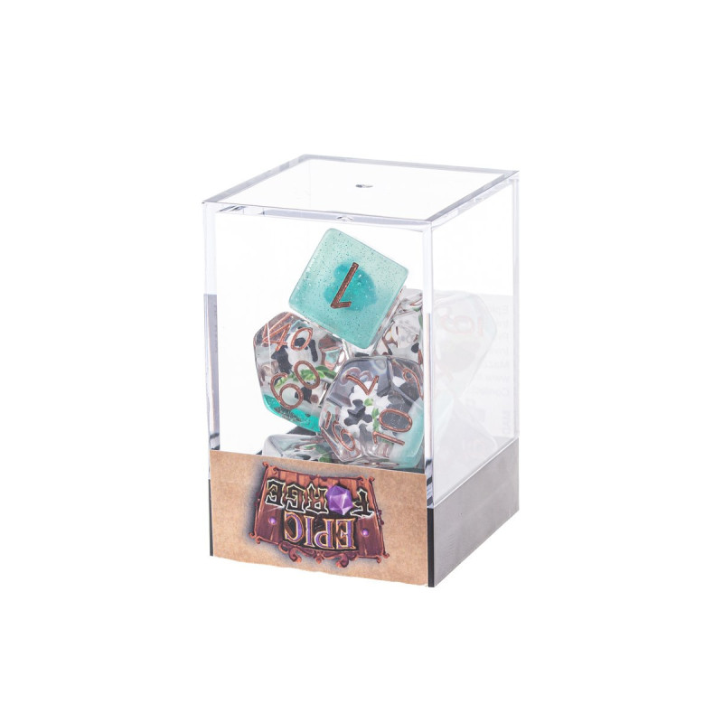 Würfelset 7 Resin-Würfel in Box – Panda (Insert-Serie)