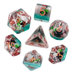 Würfelset 7 Resin-Würfel in Box – Panda (Insert-Serie)
