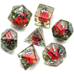 Würfelset 7 Resin-Würfel in Box – Marienkäfer (Insert-Serie)