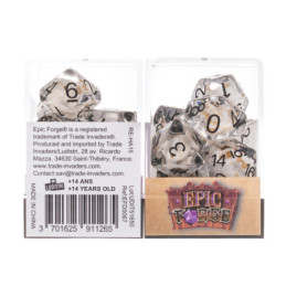Würfelset 7 Resin-Würfel in Box – Totenkopf (Insert-Serie)