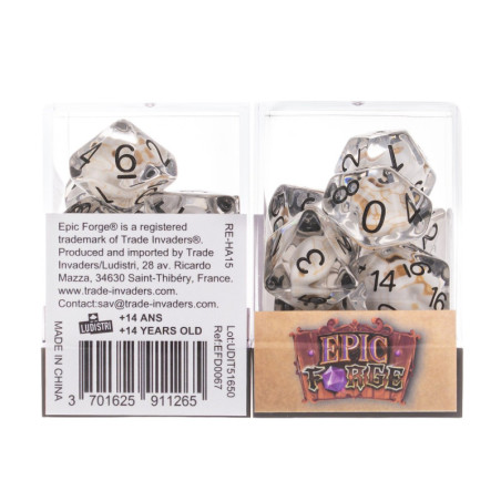 Würfelset 7 Resin-Würfel in Box – Totenkopf (Insert-Serie)