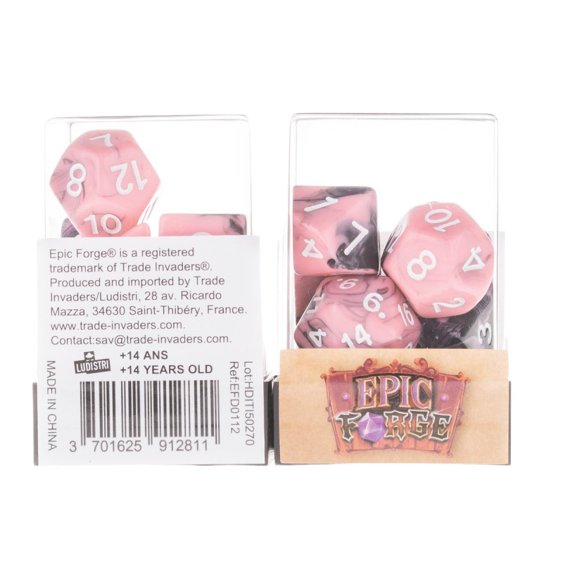 Würfelset 7 Würfel in Box – Fusion Schwarz/Pink