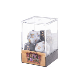 Würfelset 7 Würfel in Box – Fusion Schwarz/Weiß