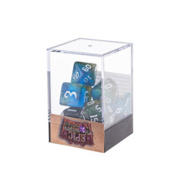 Würfelset 7 Resin-Würfel in Box – Glitzer Grün/Blau