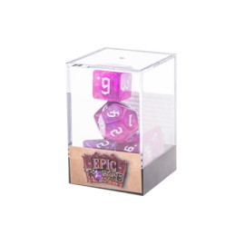 Würfelset 7 Resin-Würfel in Box – Glitzer Pink