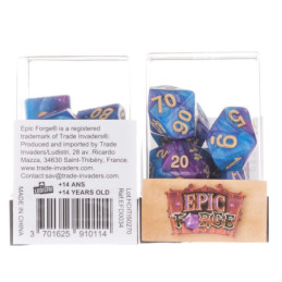 Würfelset 7 Würfel in Box – Fusion Dunkelblau/Violett