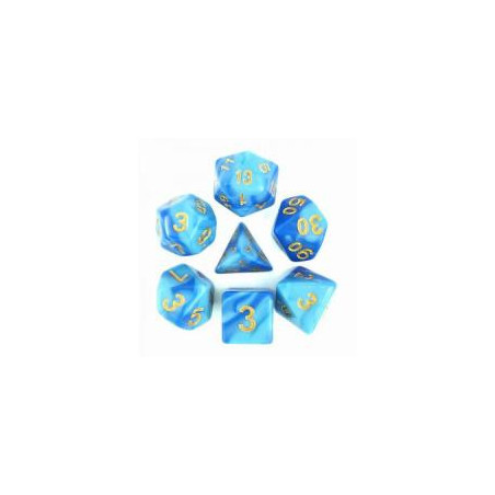 Würfelset 7 Würfel in Box – Fusion Himmelblau/Blau