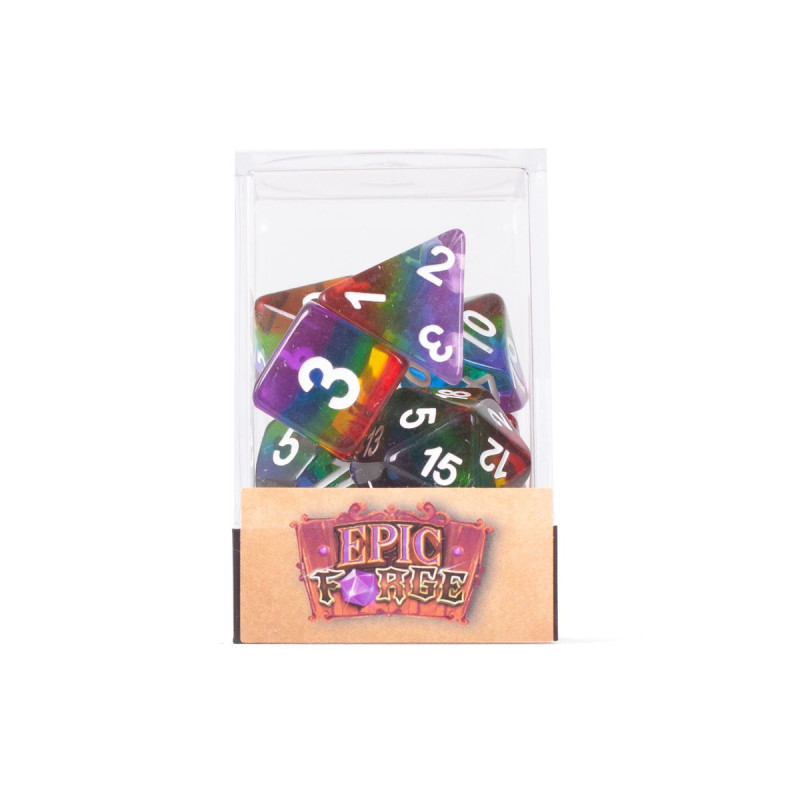 Würfelset 7 Würfel in Box – Regenbogen
