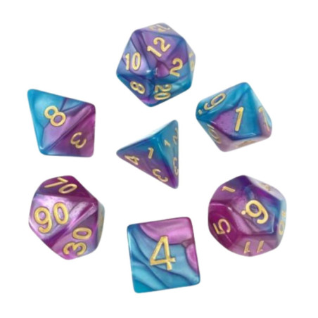 Würfelset 7 Würfel in Box – Fusion Blau/Hellviolett