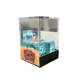 Würfelset 5 W6 Resin-Würfel in Box – Qualle (Insert-Serie)