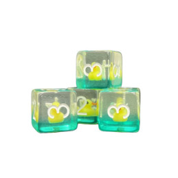 Würfelset 5 W6 Resin-Würfel in Box – Ente (Insert-Serie)