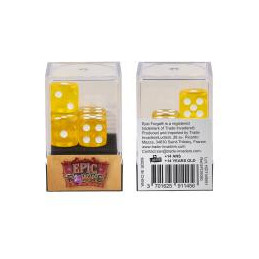 Würfelset 5 W6 Würfel – Gelb transparent