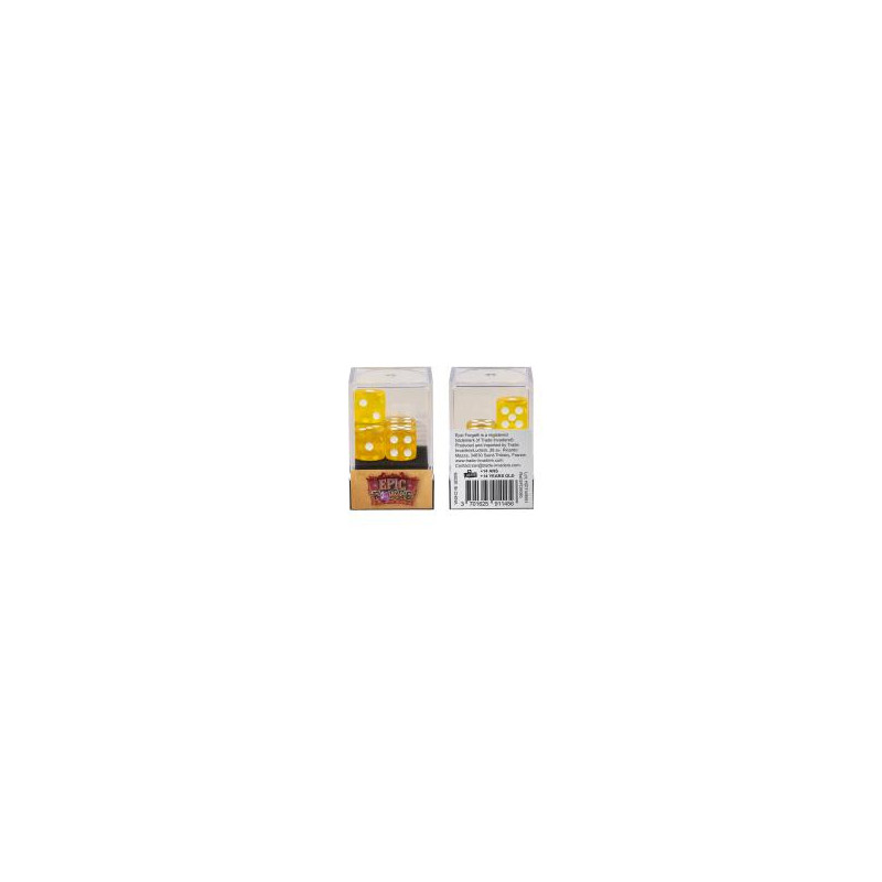 Würfelset 5 W6 Würfel – Gelb transparent