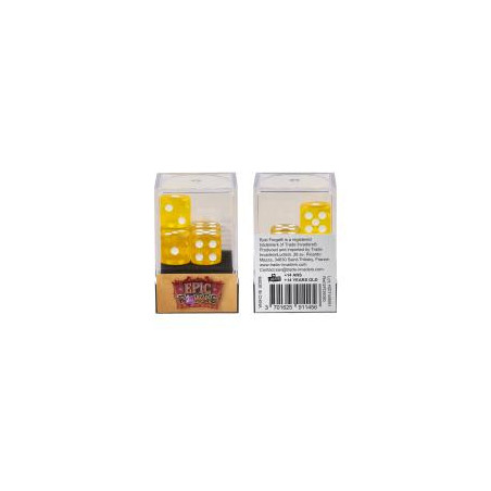 Würfelset 5 W6 Würfel – Gelb transparent