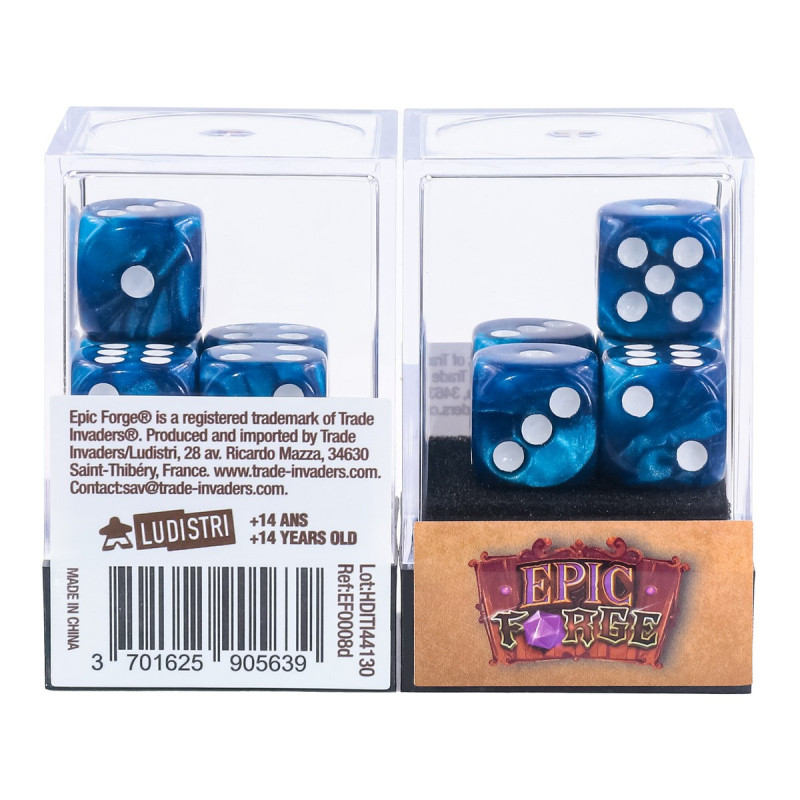 Würfelset 5 W6 Würfel – Perlglanz Blau