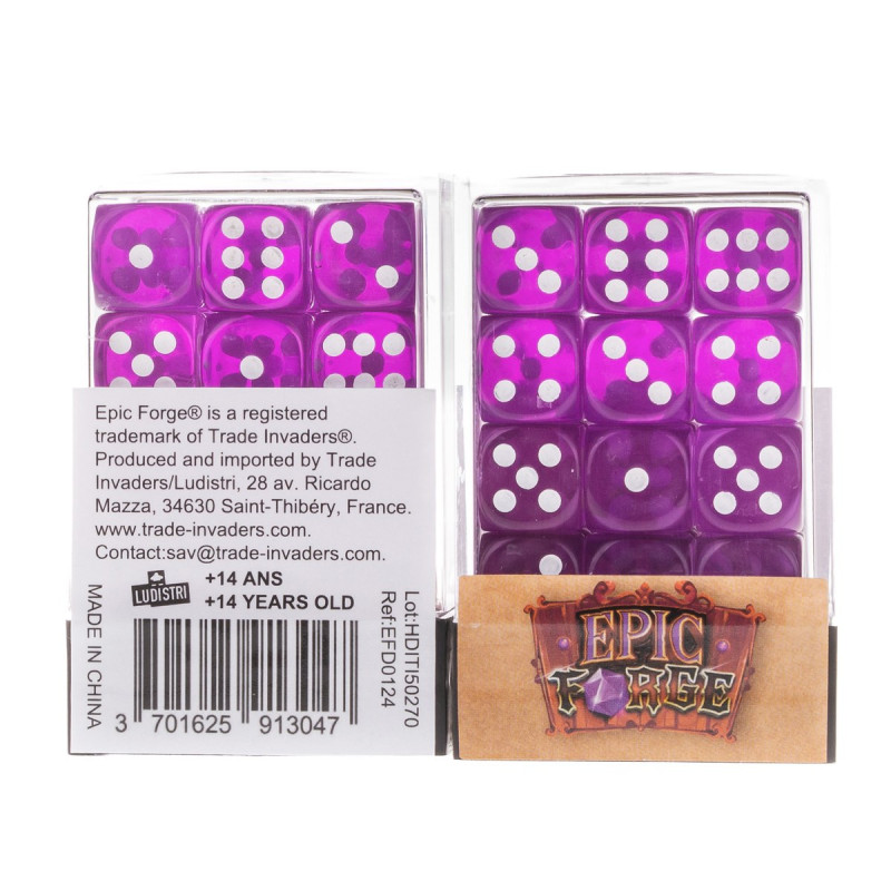 Würfelset 36 W6 Würfel – Violett transparent