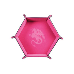 Würfelschale Pinker Drache – 19 x 19 cm – Kunstleder & Samt