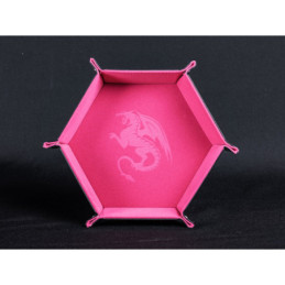 Würfelschale Pinker Drache – 19 x 19 cm – Kunstleder & Samt