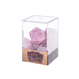Würfelset 7 Resin-Würfel in Box – Schmetterling Rosa (Insert-Serie)