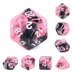 Würfelset 7 Würfel in Box – Fusion Schwarz/Pink