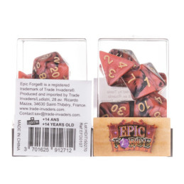 Würfelset 7 Würfel in Box – Rot/Schwarz gemischt