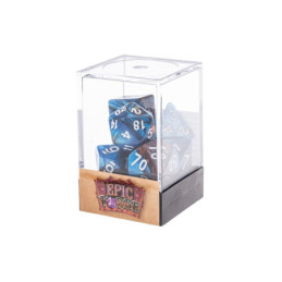 Würfelset 7 Würfel in Box – Fusion Blau/Goldfarben