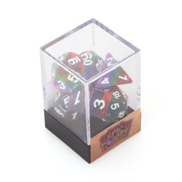 Würfelset 7 Würfel in Box – Regenbogen