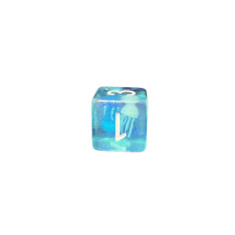 Würfelset 5 W6 Resin-Würfel in Box – Qualle (Insert-Serie)