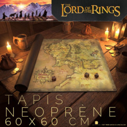 Spielmatte Neopren Der Herr der Ringe 60 x 60 cm – Karte von Mittelerde